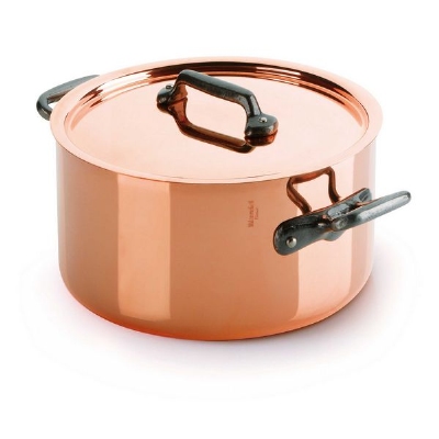 Mauviel 6431.25 6.4-qt Copper & Stainless Stewpot w/ Cast Iron Handles, 9.5-in