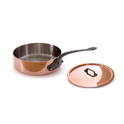 Mauviel 6502.21 7.87-in M'heritage Saute Pan, With Lid, Cast Iron Handle