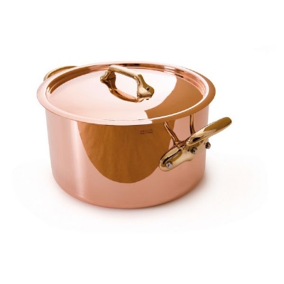 Mauviel 6505.28 11.02-in M'heritage Stew Pot, With Lid, Bronze Handles