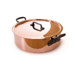 Mauviel 6506.02 9.45-in M'heritage Rondeau, With Lid, Cast Iron Handles