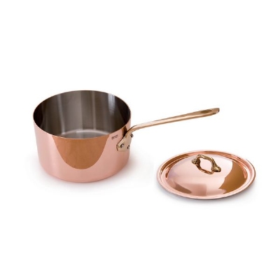 Mauviel 6520.21 7.87-in M'heritage Saucepan, With Lid, Bronze Handle