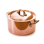 Mauviel 6522.20 7.87-in M'heritage Round Cocotte, With Lid, Bronze Handles