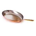 Mauviel 6525.35 M'heritage Oval Frying Pan, 13.78 x 9.06-in, Bronze Handle