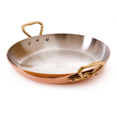 Mauviel 6527.22 8.6-in Copper & Stainless Round Pan w/ Bronze Handles, 1-qt