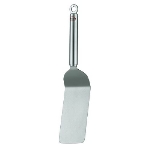 Rosle 12543 12.6-in Stainless Steel Solid Angled Spatula, Round Handle