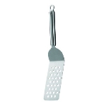 Rosle 12547 12.6-in Stainless Steel Perforated Angled Spatula, Round Handle