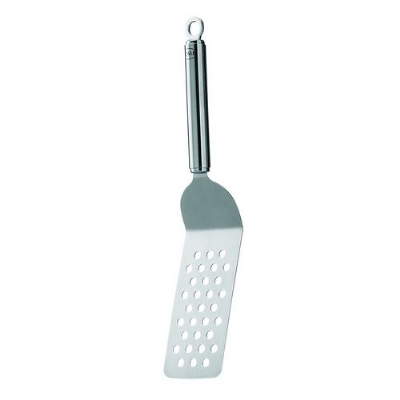Rosle 12547 12.6-in Stainless Steel Perforated Angled Spatula, Round Handle