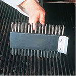 American Metalcraft 1423 Broiler Brush w/Semi & Extra Stiff Sides, Scraper Blade, 30-in Handle