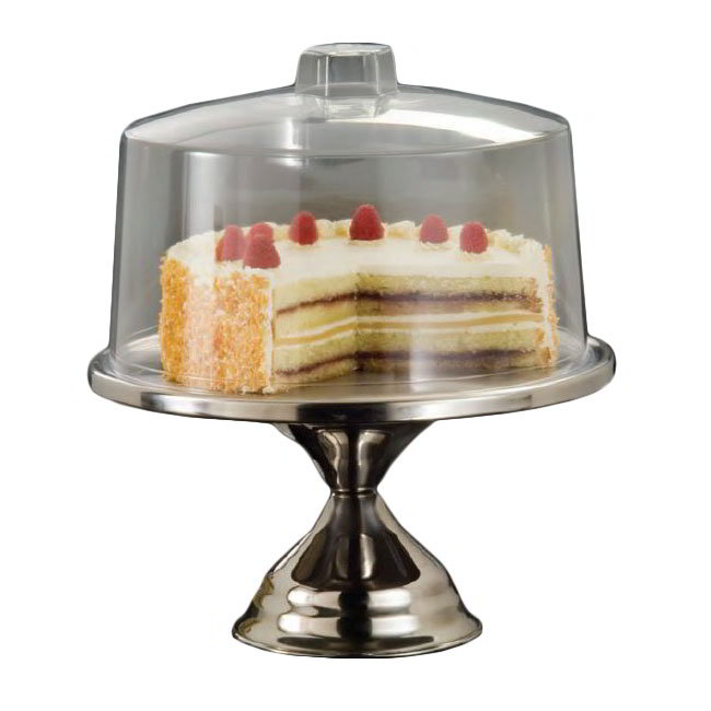 American Metalcraft 19SET Cake Stand And Cover, 13-1/2 in Dia. x 7-1/2 in H