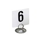 American Metalcraft 450 Table Numbers Set, 1-50, 4 in Square, White Card, Black Numbers