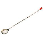 American Metalcraft 511K 11 in Stainless Steel Bar Spoon, Red Knob, Twisted Shanks
