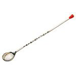 American Metalcraft 512K 12 in Stainless Steel Bar Spoon, Red Knob, Twisted Shanks