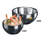 American Metalcraft AB8 Bowl, 54 oz., 3-7/8 in x 8 in, Angled, Bottom Indentions, Stainless Steel