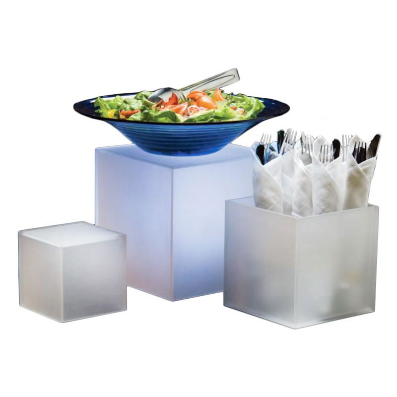 American Metalcraft AC579 Cube Riser, Frosted, 5 in, 7 in, & 9 in, Set of 3