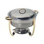 American Metalcraft ALLEGR50 Round Chafer, 5-1/4-qt, Stainless w/ Gold Accents