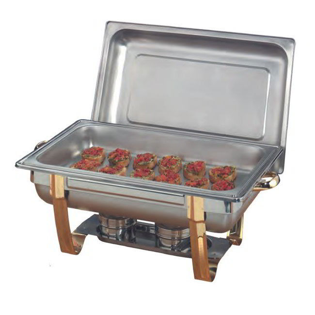 American Metalcraft ALLEGRT10 Full Size Chafer, 9-qt, Stainless w/ Gold Accents