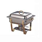 American Metalcraft ALLEGRT05 Rectangular Half Size Chafer w/ 5-qt Capacity, Gold/Stainless