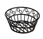 American Metalcraft BLSB80 8-in Bread Basket w/ Scroll Design, Wrought Iron/Black