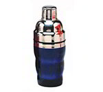American Metalcraft BSJ10 3-Piece Cocktail Shaker w/ 10-oz Capacity, Blue/Stainless