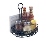 American Metalcraft CRL86 Semi Round Condiment Caddy w/ Leaf Design, Wrought Iron/Black