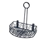 American Metalcraft CRS68 Semi Round Condiment Caddy w/ Scroll Design, Wrought Iron/Black