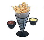 American Metalcraft FBC92 Conical French Fry Basket w/ 2-Ramekin, Wrought Iron/Black