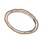 American Metalcraft GBTOV129 Oval Serving Tray, 12x9-in, Chrome/Gold