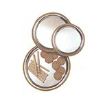 American Metalcraft GBTR14 14-in Round Serving Tray, Chrome/Gold