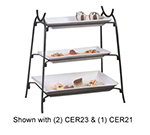 American Metalcraft IS14 3-Tier Large Platter Stand w/ Curled Feet, Holds 2-CER23 & 1-CER21, Wrought Iron/Black