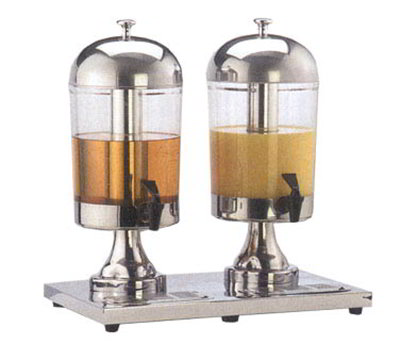 American Metalcraft JUICE2 Double Style Juice Dispenser w/ Two 8.5-qt Capacity Dispenser, Acrylic/Stainless