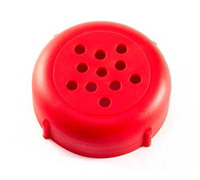 American Metalcraft GLRP 12-oz Glass Shaker - Perforated Red Lid