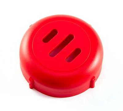 American Metalcraft LXRSL 6-oz Lexan Shaker - Slotted Red Lid