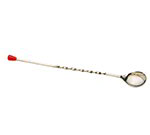 American Metalcraft 512K 12-in Bar Spoon w/ Twisted Shank & Red Knob, Stainless