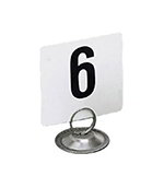 American Metalcraft 450 4-in Square Table Number w/ Numer 1 Through 50, Heavy Plastic, Black/White
