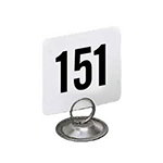American Metalcraft 4200-CARDS 4-in Square Table Number w/ Numbers 151 Through 200, Plastic, Black/White