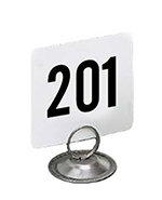 American Metalcraft 4250 4-in Square Table Number w/ Numbers 201 Through 250, Plastic, Black/White