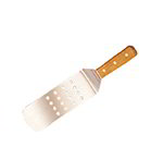 American Metalcraft LT14P 14-in Turner w/ Perforated Round Blade, 3x8-in, Wood/Stainless