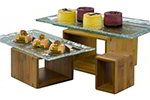 American Metalcraft BAMRD2 3-Piece Riser Set, Dark Bamboo