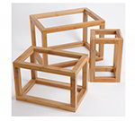 American Metalcraft BAMRSET 3-Set Riser w/ Open Frame, Bamboo