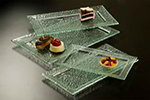American Metalcraft BG159 Rimmed Rectangular Platter, 15x9-in, Glass/Green