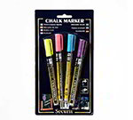 American Metalcraft BLSMA100V4TR Mini Tip Chalk Markers, Assorted Tropical