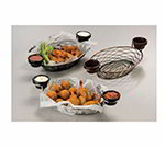 American Metalcraft BNBB821 11-in Oval Wire Basket w/ Ramekin Holder, Black