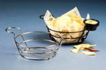 American Metalcraft BSKB80 8-in Round Wire Basket w/ Ramekin Holder, Black