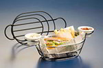 American Metalcraft BSKC69 Oval Wire Basket w/ Ramekin Holder, 6x9-in, Chrome