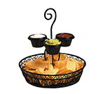 American Metalcraft CDB1213 12-in Chip & Dip Basket w/ 4-oz Ramekin Capacity, Black/Wrought Iron