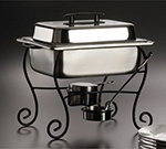 American Metalcraft CF50 Half Size Chafer Frame & Cup w/ Side Handle, Black/Wrought Iron