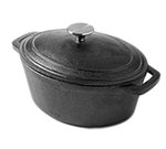 American Metalcraft CIPO3 3-qt Oval Casserole Dish with Lid - Cast Iron