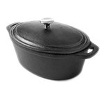 American Metalcraft CIPO4 4-qt Oval Casserole Dish with Lid - Cast Iron