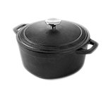 American Metalcraft CIPR4 4-qt Round Casserole Dish with Lid - Cast Iron