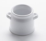 American Metalcraft CMP4 4-oz Mini Milk Can with Handles - White Ceramic